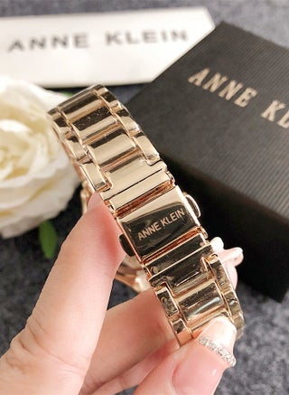 Anne Klein Women's Tonneau Simplicity Gold Fashion Watch with Gold Stainless Steel Strap - view 4